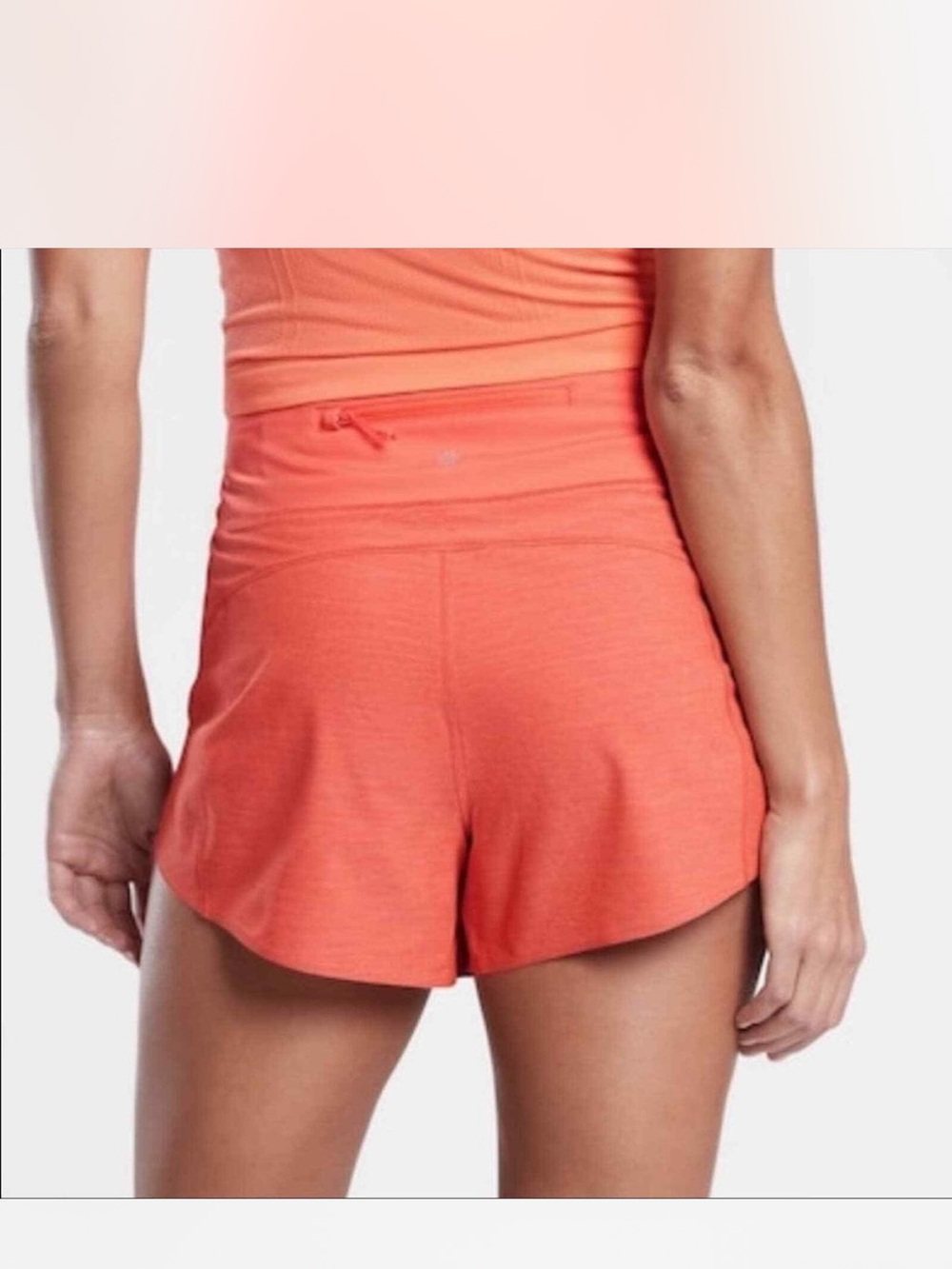 Athleta Run With It Textured 3.5” Shorts Orange Size 1X